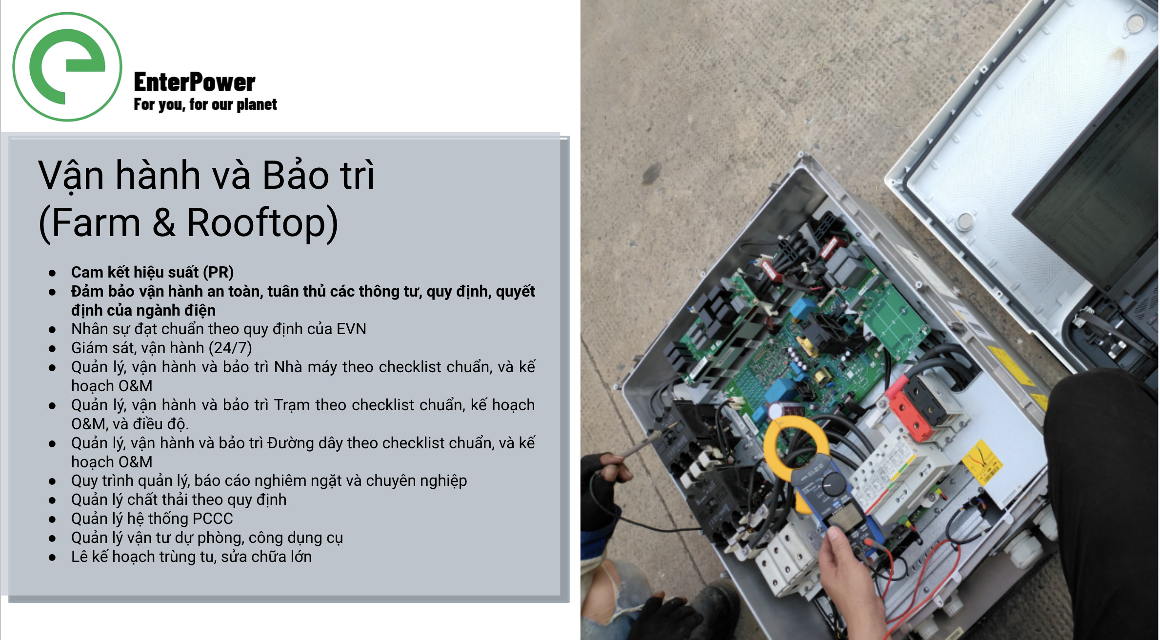 dịch vụ vận hành vào bảo trì (O&M)